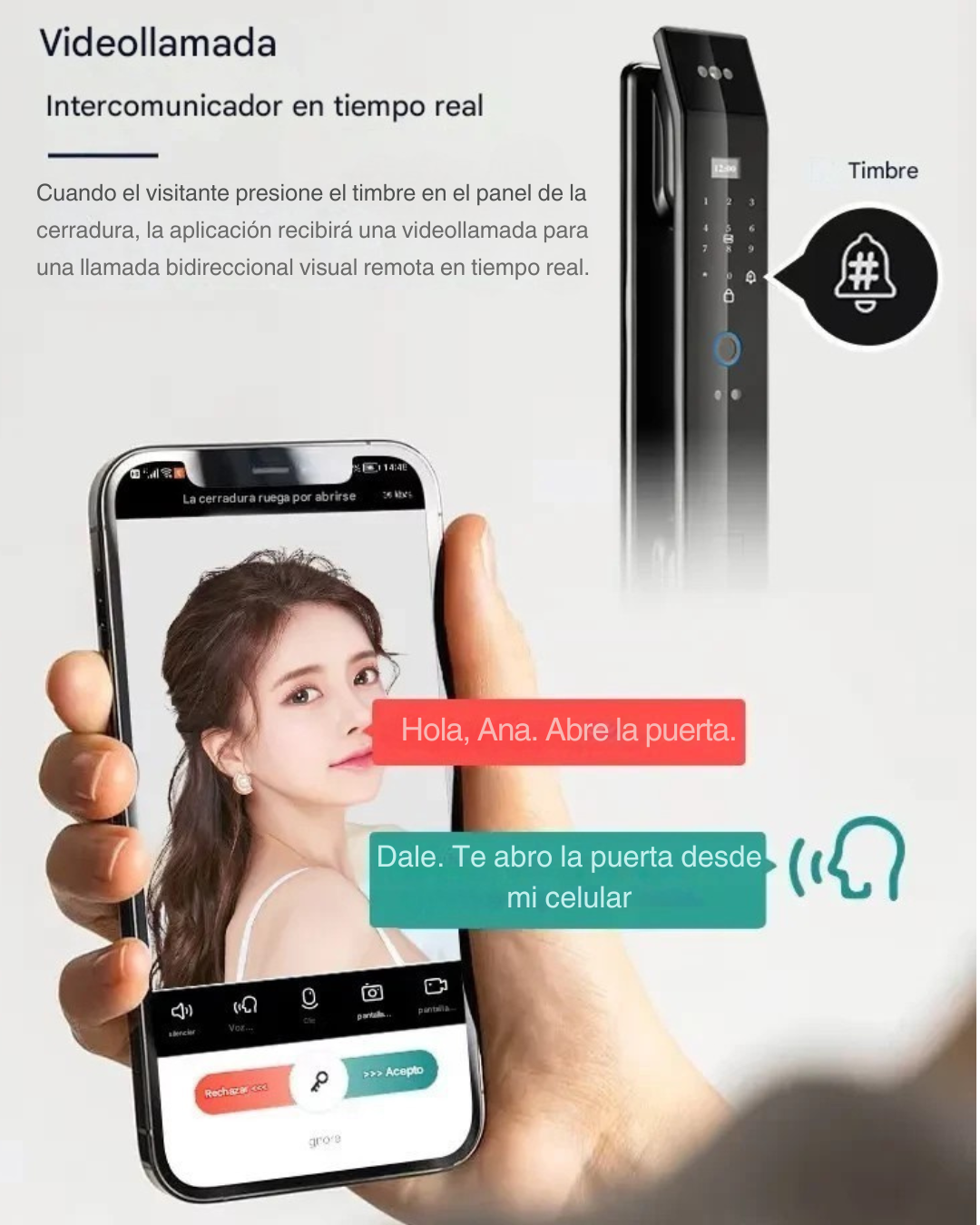cerradura inteligente con reconocimiento facial Modelo LK-3D Pro