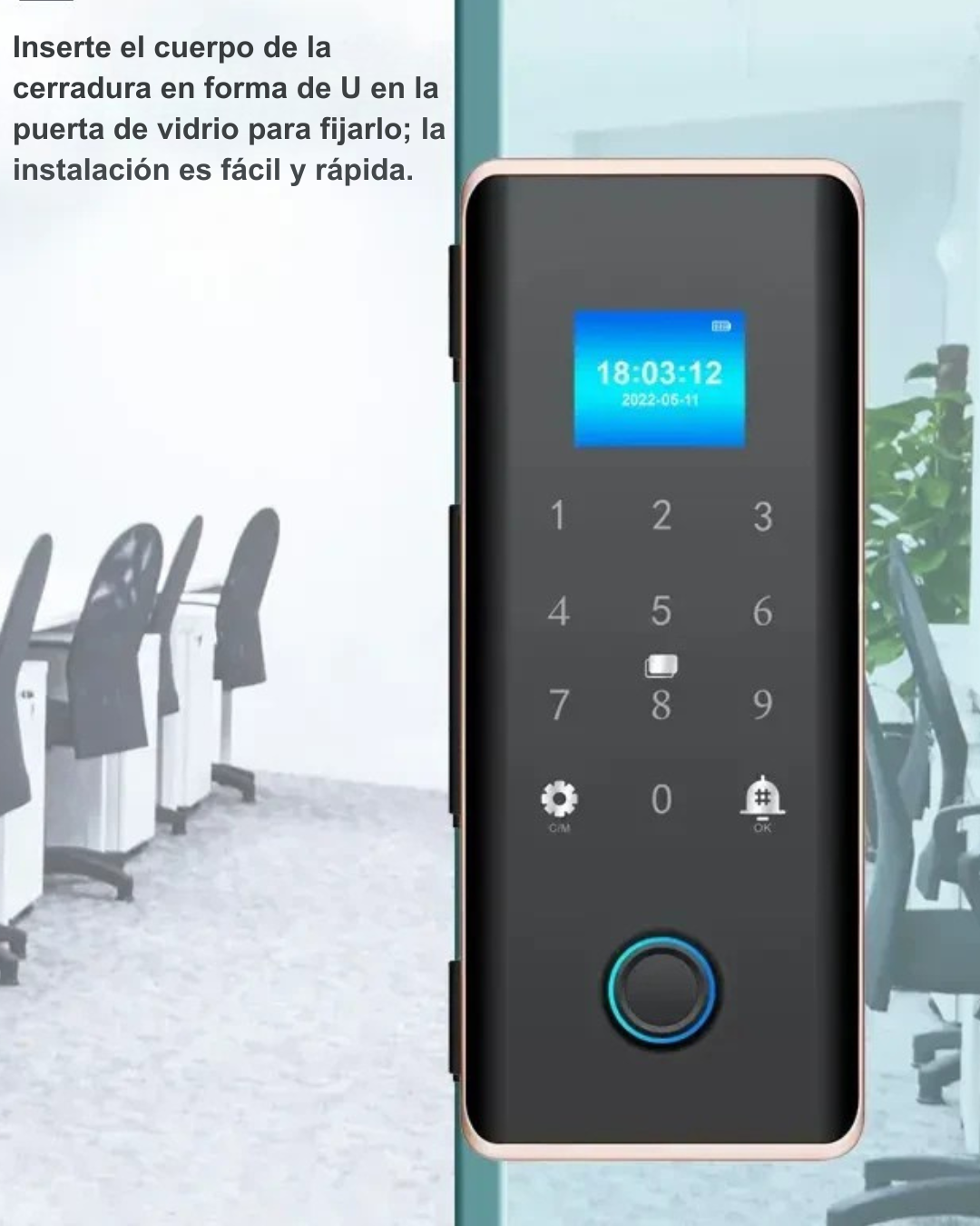 Cerradura Inteligente Wiffi Para Puerta De Vidrio-blindex LK05-V