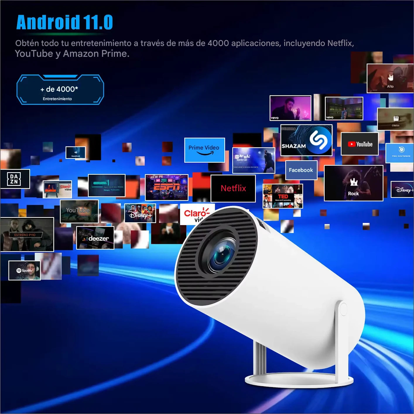 Proyector Hy300 Ultra hd 4K Wi-fi-Bluethoot