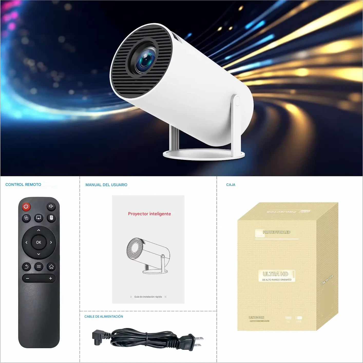 Proyector Hy300 Ultra hd 4K Wi-fi-Bluethoot