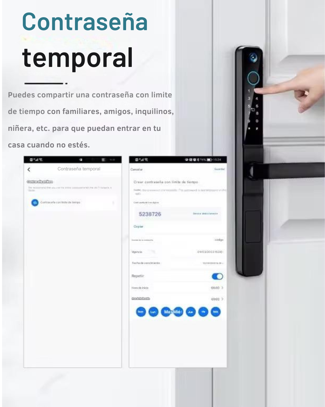 Cerradura Inteligente con Cámara Exterior WiFi Tuya LK07