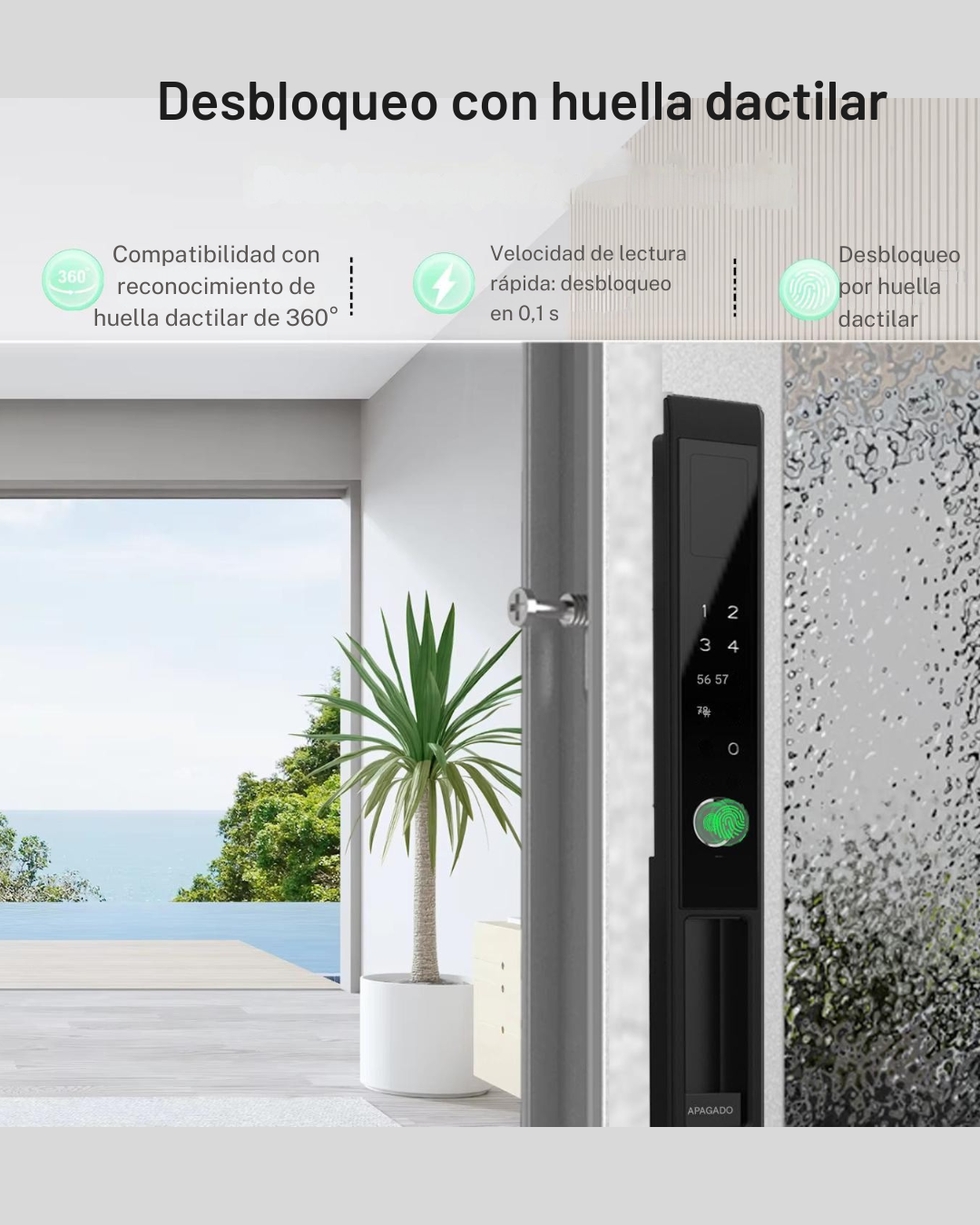 Cerradura Inteligente Puerta Corrediza Exterior LK12