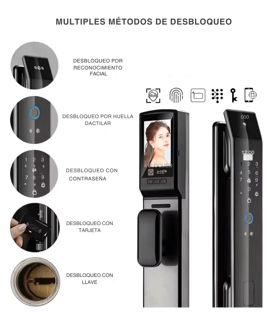 cerradura inteligente con reconocimiento facial Modelo LK-3D Pro