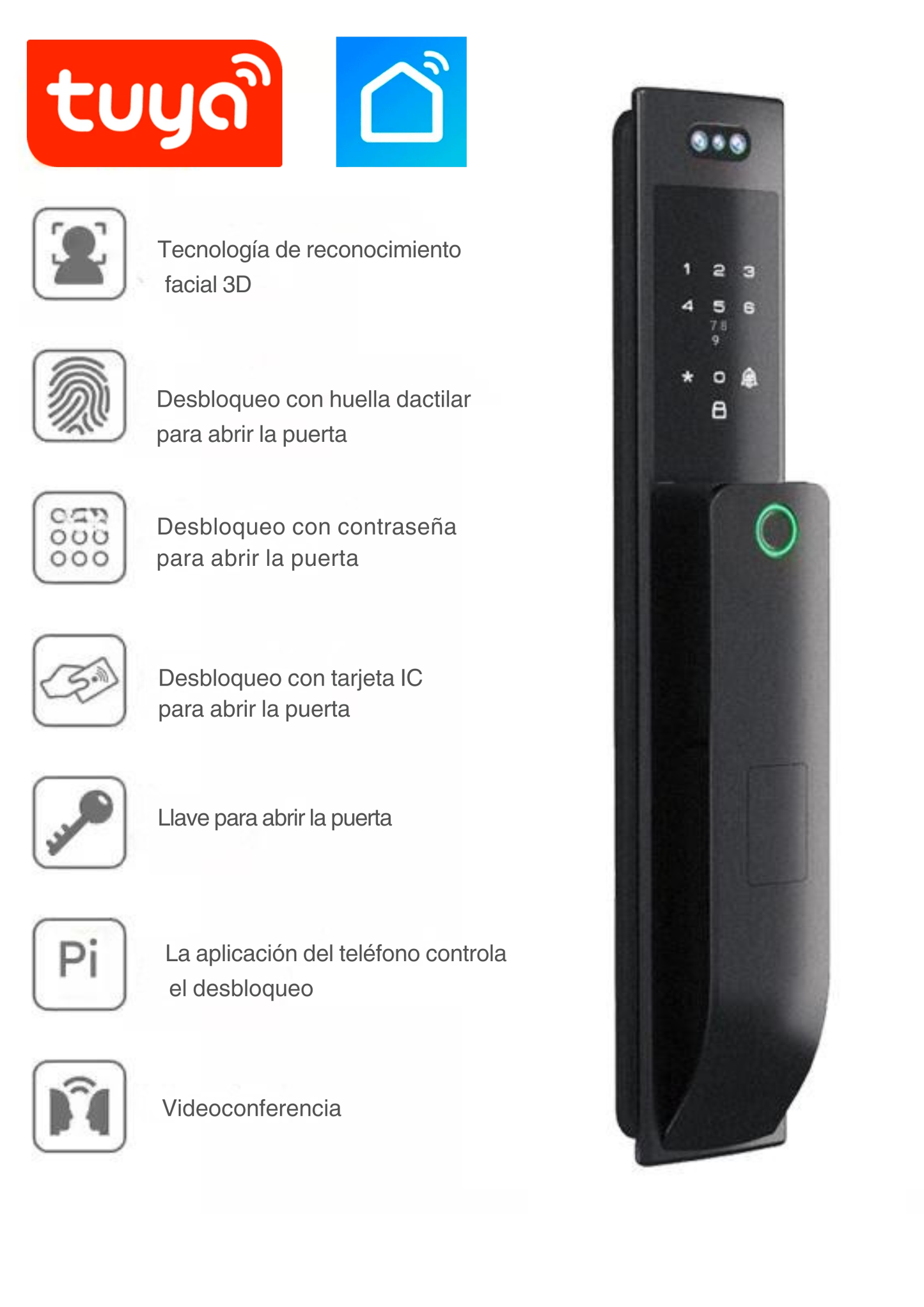 Cerradura Inteligente Exterior con Reconocimiento Facial 3D LK13