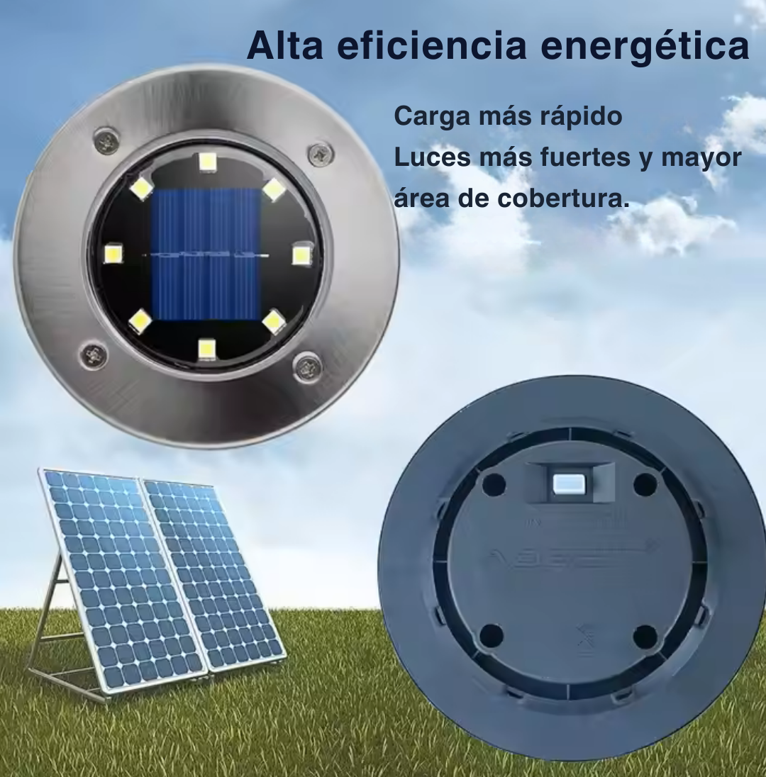 4 X foco de piso Solar Led 8w