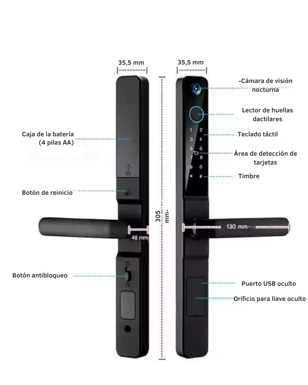 Cerradura Inteligente con Cámara Exterior WiFi Tuya LK07