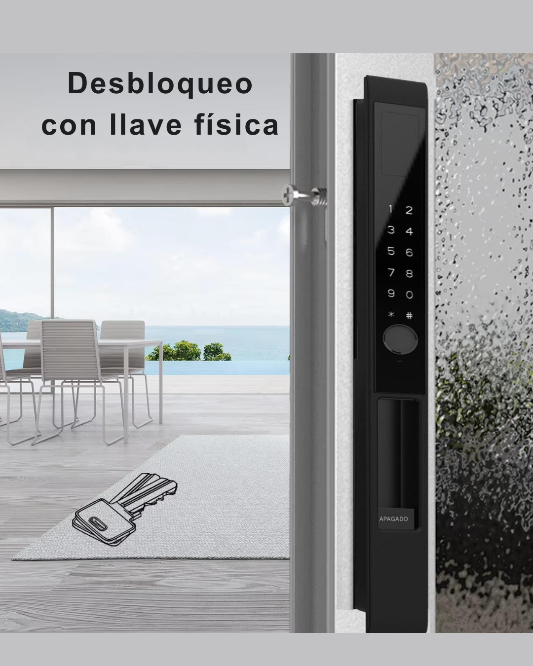 Cerradura Inteligente Puerta Corrediza Exterior LK12