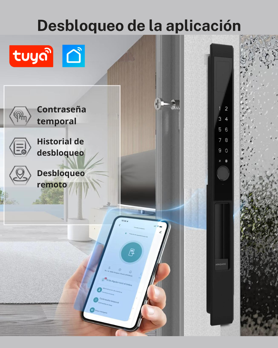 Cerradura Inteligente Puerta Corrediza Exterior LK12
