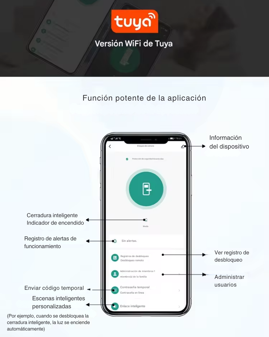 Cerradura Inteligente con Cámara Exterior WiFi Tuya LK07