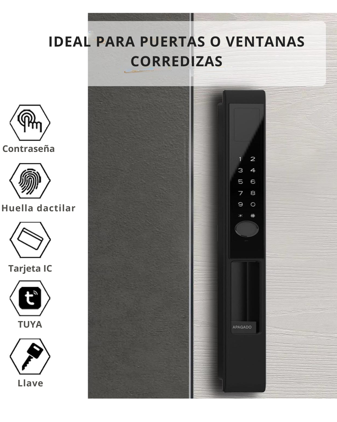 Cerradura Inteligente Puerta Corrediza Exterior LK12