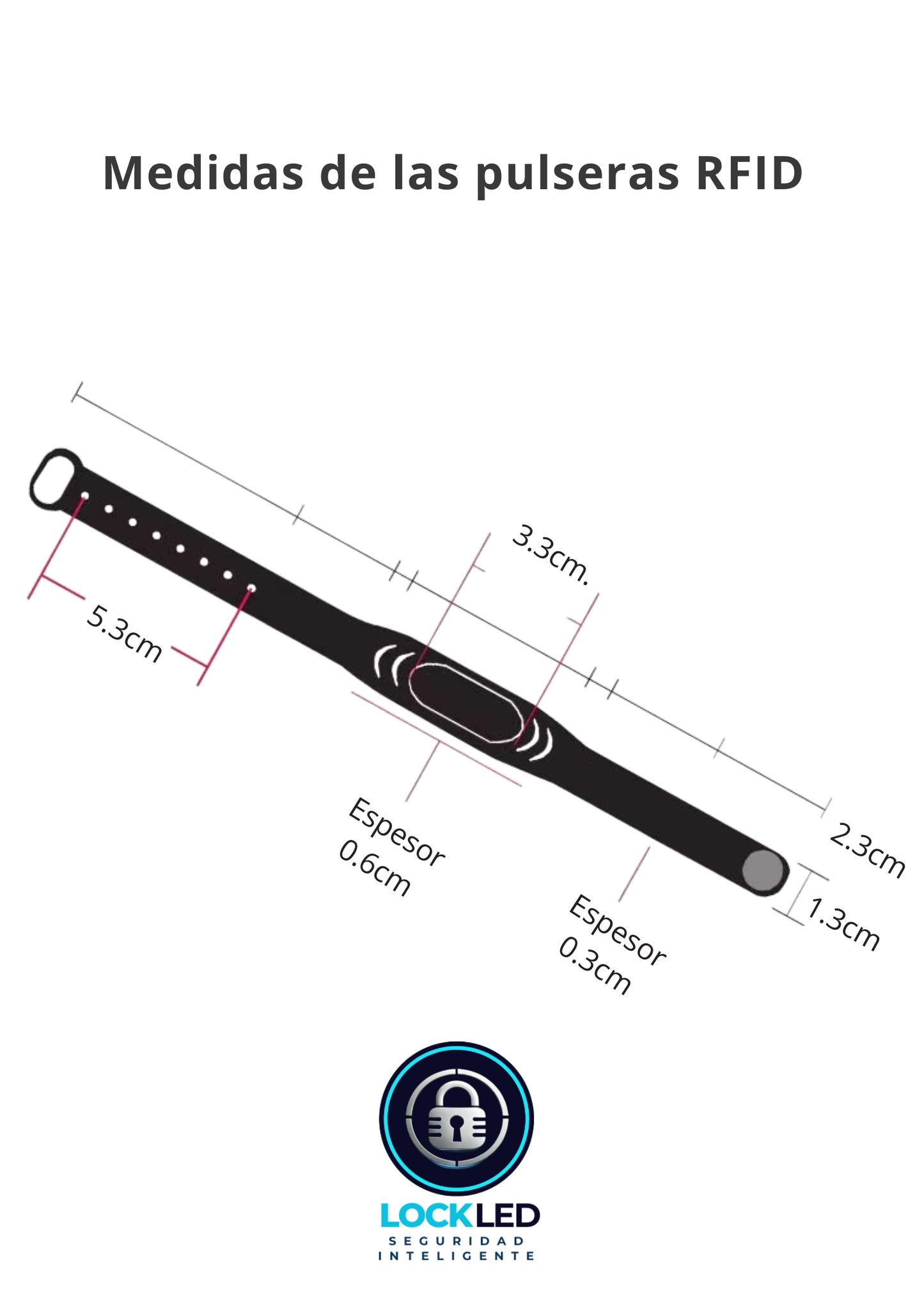 Pulsera RFID 13,56 MHz para Cerraduras Inteligentes Lockled