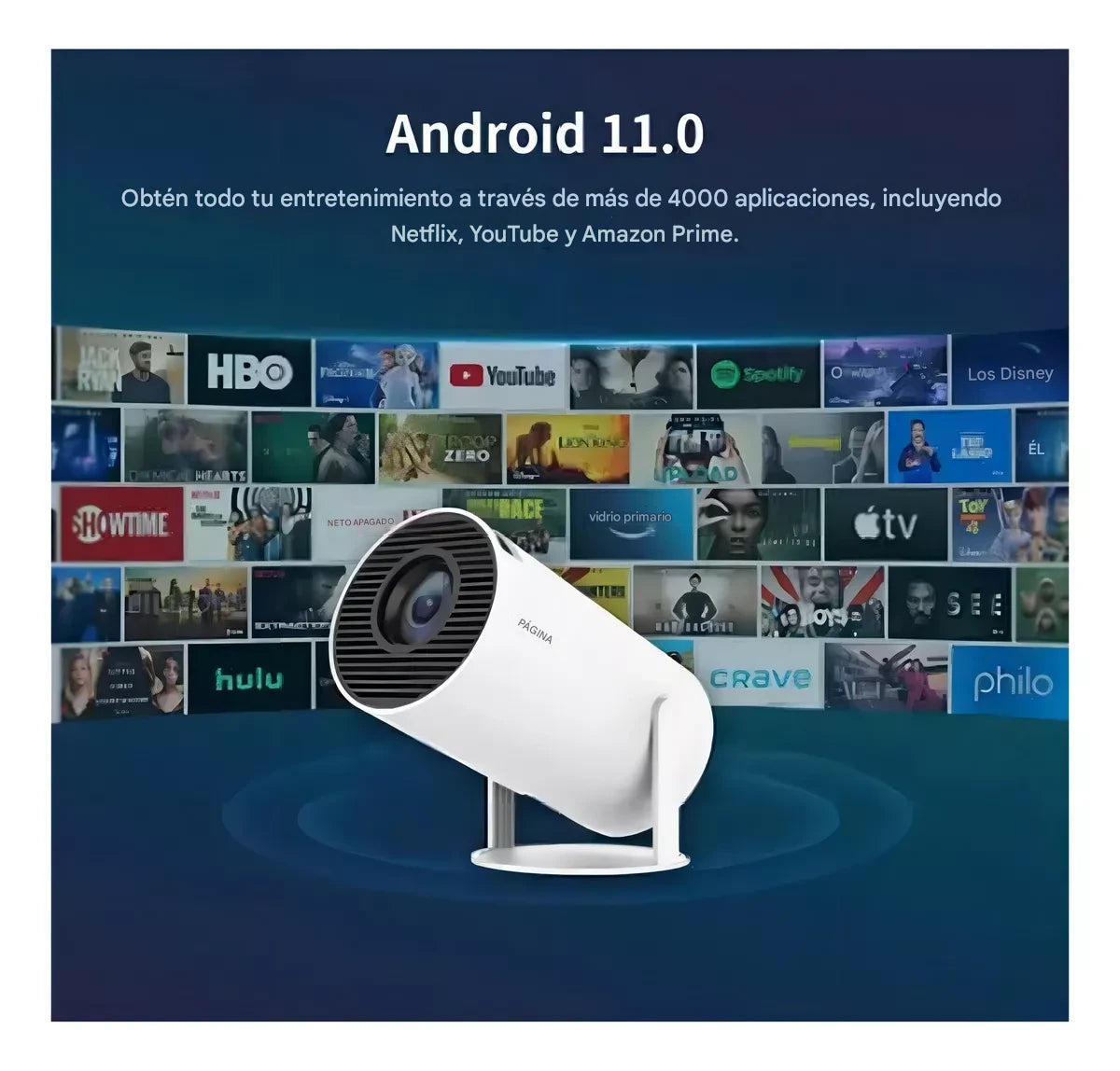 Proyector Hy300 Ultra hd 4K  Wi-fi-Bluethoot