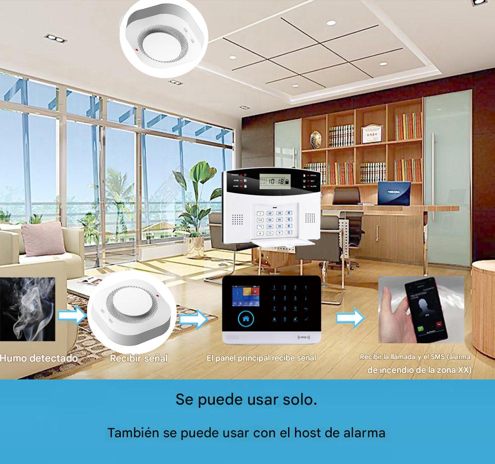 Detector de Humo Inalámbrico WiFi Tuya para Central de Alarma WF-S003