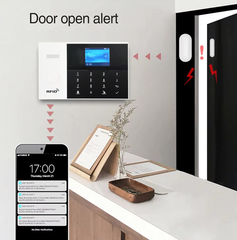 Kit Alarma Inteligente con Sensores WiFi GSM Tuya Smart