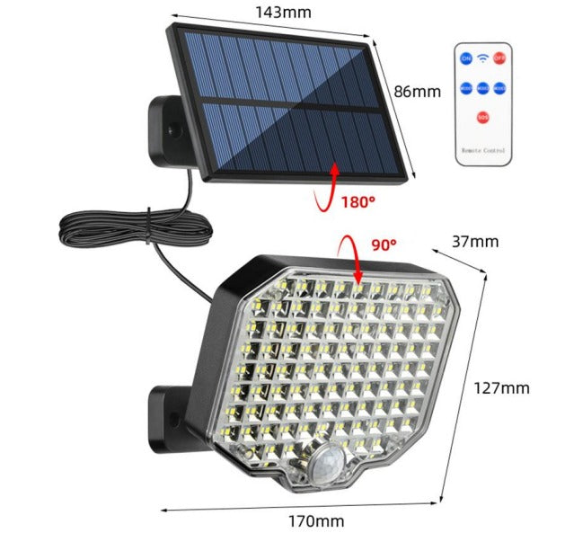 Foco Led solar 184 led