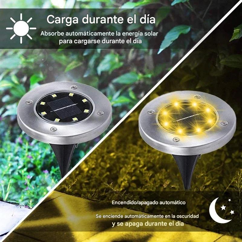 4 X foco de piso Solar Led 8w