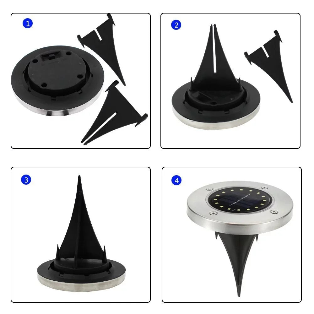 4 X foco de piso Solar Led 8w
